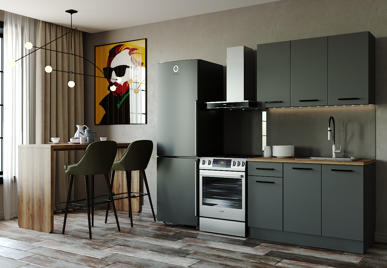 Кухонный гарнитур Антрацит 1200 мм