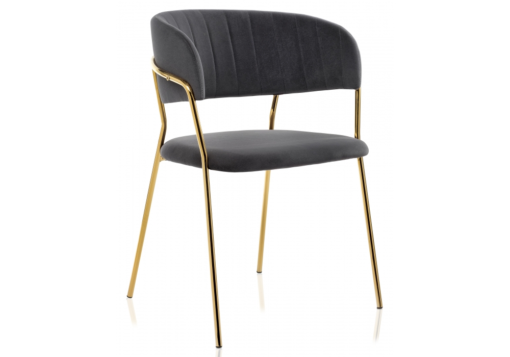 Стул Камелия серый/золото