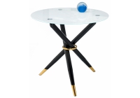 Стеклянный стол Rock white / black 80 см