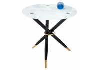 Стеклянный стол Rock white / black 80 см